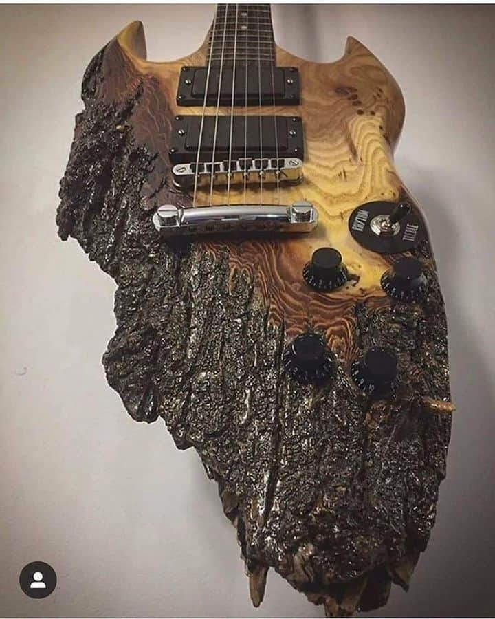 Rustic Electric Guitar: An Ode To Nature And Music