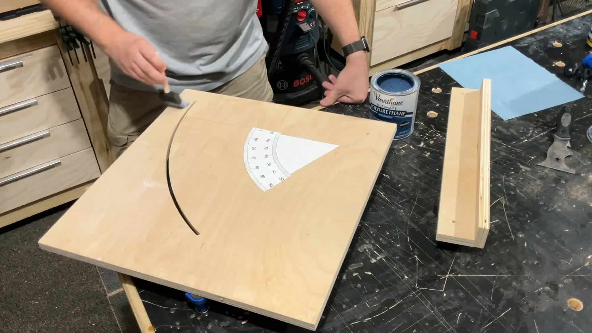 Applying finish to the sled